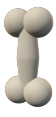 A three-dimensional bone, the Pawprint Lane mark, turning slowly.